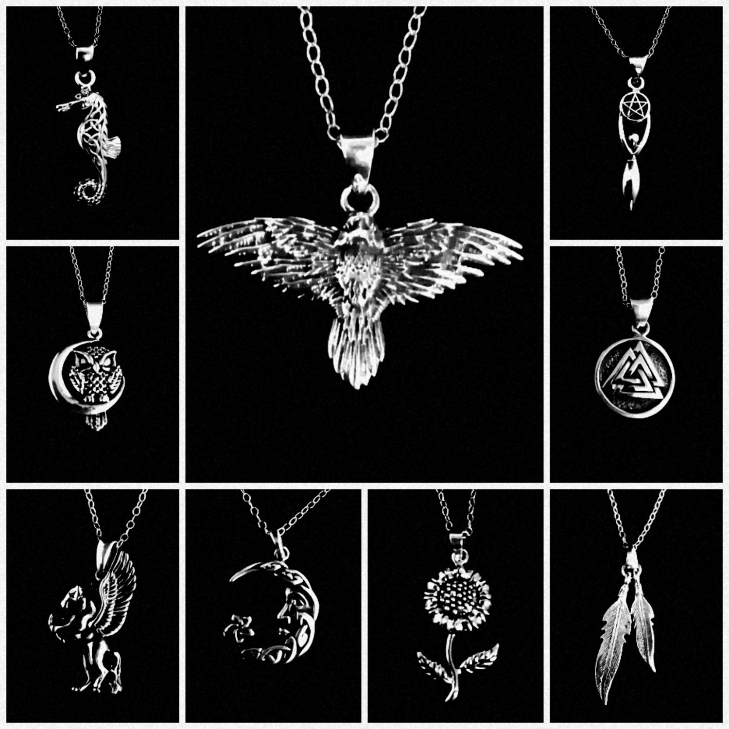 NECKLACES IN 925 sterling silver All pendants in this section come complete with a 18" 925 sterling silver chain and box