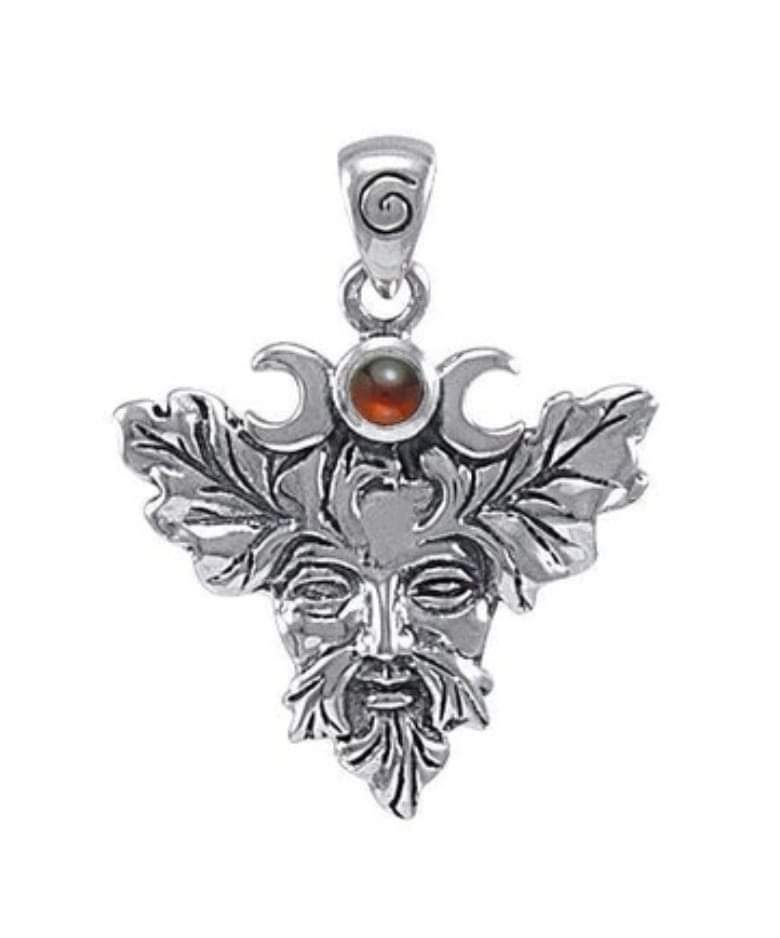 Oak King with Garnet Crystal pendant