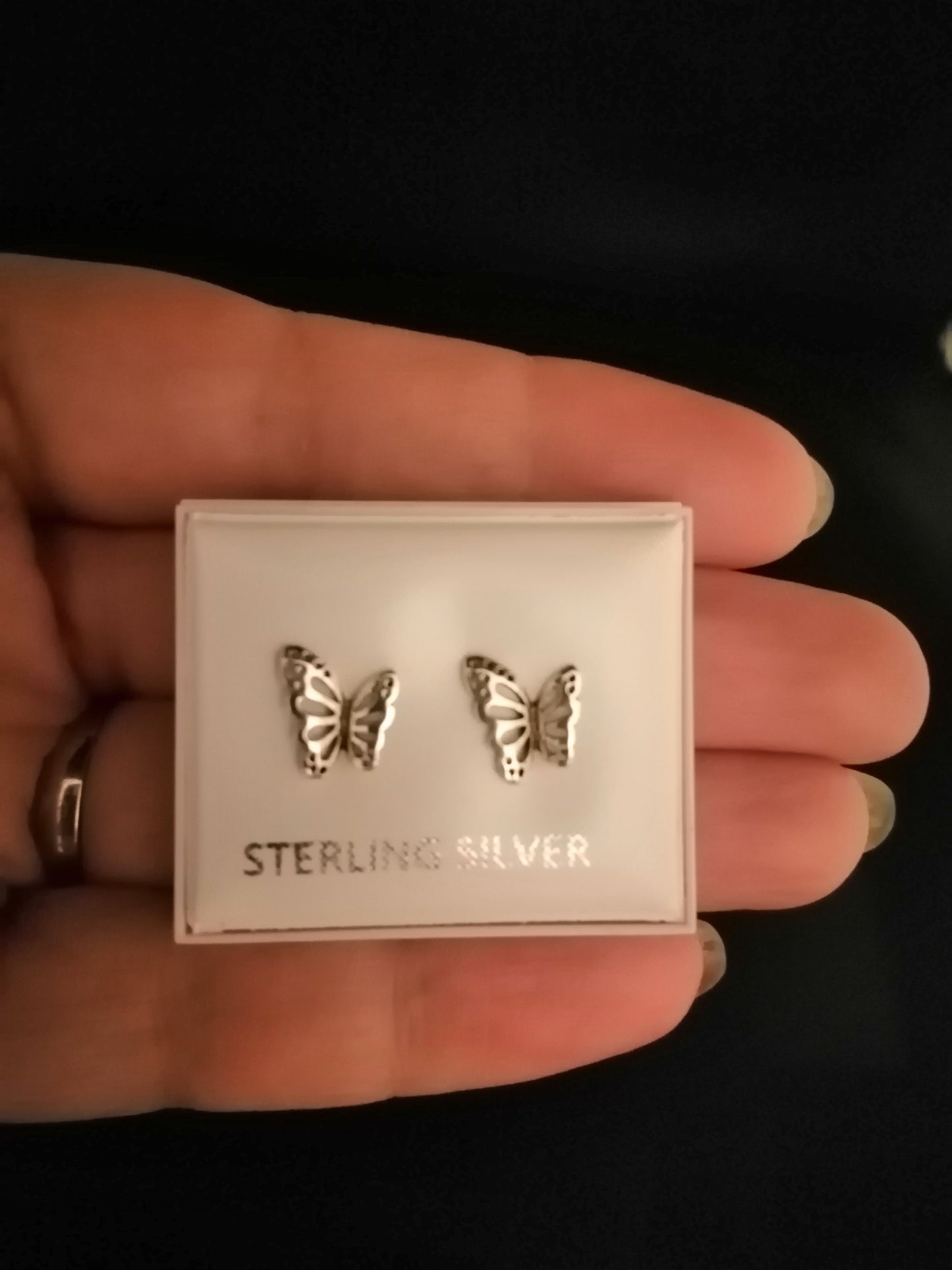 Butterfly Stud Earrings in 925 Sterling Silver