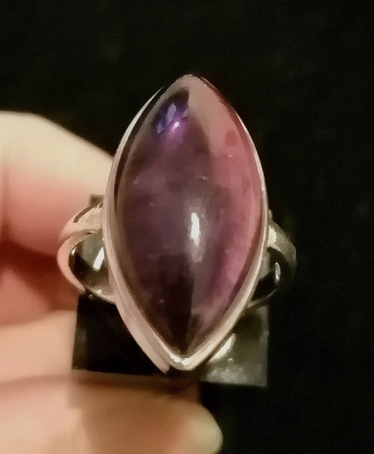 AMETHYST RING SIZE O In 925 sterling silver